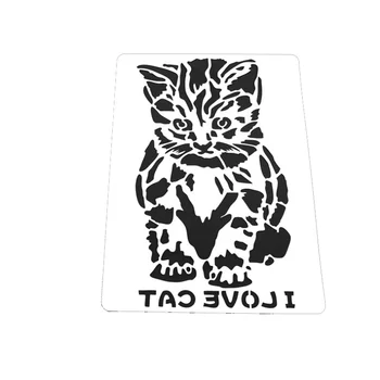 4pc Trafaretu Laimīgs Kaķis Dzīvnieku Krāsošana Veidni DIY Bullet Vēstnesis Trafaretu Albums Albumu Apdare Rotaļlieta Veidni Atkārtoti