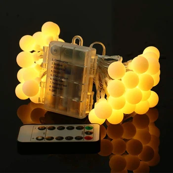 5/10M Pasaku Vainags LED Bumbu String Apgaismojums Ūdensnecaurlaidīgs Ziemassvētku Eglīte Kāzu Mājas iekārtojumam Akumulatoru Powered Tālvadības Gaismas