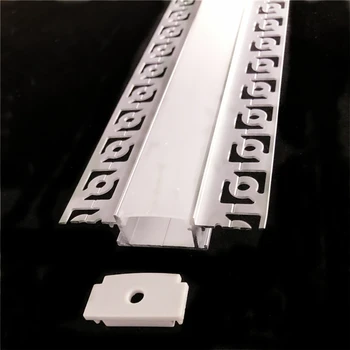 5-30pcs/daudz 2m 80inch led lineāro striip mājokļu ģipškartona iestrādāta led alumīnija profils ,dubultu rindu 20mm lentes gaismas kanāls
