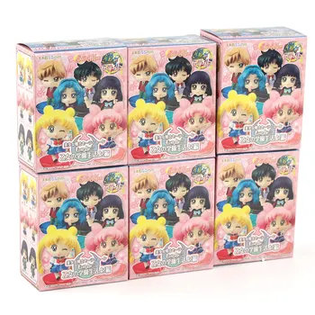 5,5 cm 6pcs/set Sailor Moon Tsukino Q Versiju, Jupiters, Venēra, Marss Dzīvsudraba PVC Rīcības Attēls Kolekciju Modelis Rotaļlietas Lelle, Meitenes Dāvanas