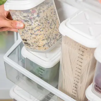 5 Apjomi Noslēgtā Plastmasas Kannas Virtuves Uzglabāšanas Kaste Caurspīdīga Pārtikas Kannu Saglabāt Svaigu Konteineru Jar