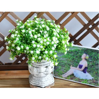 5 gabali roku darbs ziedu zaļo augu eikalipta āra līgavas kāzu pušķi apdare balts 5 gypsophila XH8Z