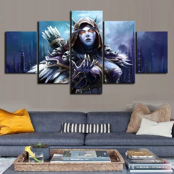5 Gabals Video Spēli WOW Warcraft DOTA 2 Glezna, Plakāts, Dekoratīvo Sienu Mākslas Telpā Sienas Dekori Kanvas Glezna Vairumtirdzniecība