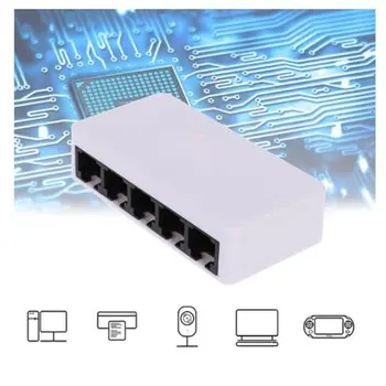 5 Portu Fast Ethernet RJ45 10/100Mbps Tīkla Switch Komutatoru Hub Darbvirsmas portatīvo datoru,Portatīvie Ceļojumu Lan Hub jaudas ar Micro USB