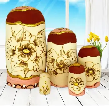 5 Slāņi Ligzdošanas Lelles Koka Krāsotas Krievu Lelle Matryoshka Rotaļu Mājas Dekori Bērnam Dāvanu
