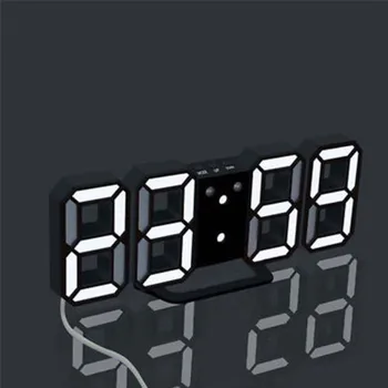 #50 Mūsdienu Ciparu Led Galda, Rakstāmgalda, Nakts Sienas Pulkstenis Modinātājs Skatīties 24 Vai 12 Stundu Displejs Sākuma Apdare Ciparu Pulkstenis Despertador