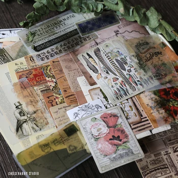 50 Vecās avīzes lapas/Pauspapīrs Papīra Uzlīmes Scrapbooking Laimīgs Plānotājs/Karte Padarot/Journaling Projektu
