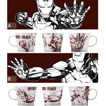500ml Disney Marvel Iron Man Karikatūra Ūdens Tasi Kafijas Piens, Tēja Brokastis Keramikas Krūze Home Office Kolekcija Tases Festivāls Dāvanas