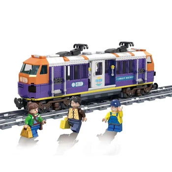 5086 361PCS Pilsētas dzelzceļa Sliežu vagoniņš, Celtniecības Bloki Pasažieru Tvaika Vilcieni Saderīgu Lepining Modelis Celtniecības Ķieģeļi, Rotaļlietas