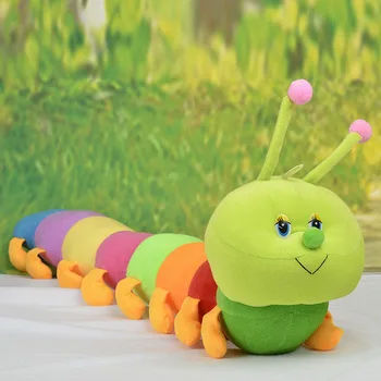 50cm Tautas Krāsains Inchworm Mīksto Jauki Attīstības Rotaļlietas Caterpillar turiet spilvens Rotaļlietas