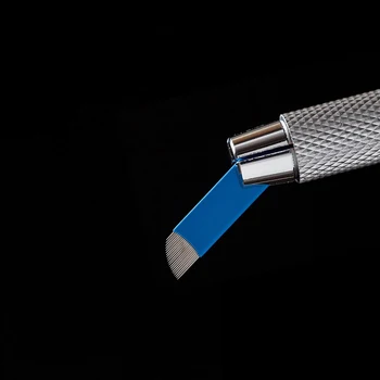 50gab 0.18 mm Tetovējums Adatas Microblading Asmeņi 12 14 16 18 21 Pin Daļēji Pastāvīgu Aplauzums Rokasgrāmata Pildspalvu 3D Uzacu Izšūšana