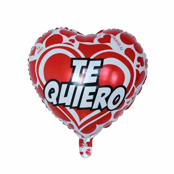 50gab 18inch spāņu Laimīga Diena, es Mīlu Tevi, Folija Mylar baloni Mīlestību Sirdī kāzu Valentīna Dienā Hēlija Balons Gaisa Globos Bumbu