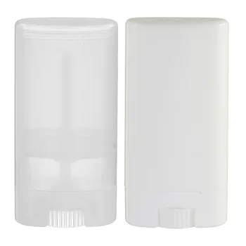 50gab/daudz 15ml tukšas Plastmasas balts, melns un skaidrs, liels ovāls lūpu balzams, dezodorants, caurules tvertne