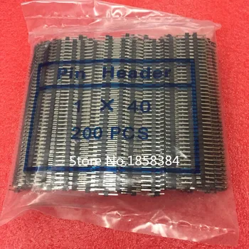 50gab/daudz 2.54 mm, melna Vienā Rindā Vīriešu 1X40 Pin Header Lentes