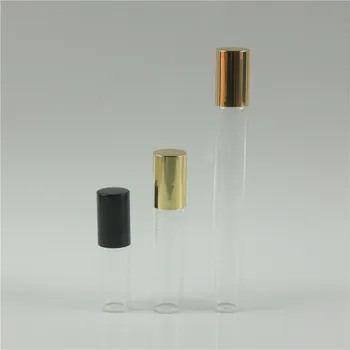 50gab/daudz 3ml 5ml 10ml Stikla Roll Pudele ar Nerūsējošā Tērauda Rullīšu Nelielu Ēterisko Eļļu Rullīšu-par Paraugu Pudelītēm Pudele