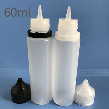50gab/daudz 60ml Tukšas Plastmasas LDPE Pudeles Pilinātāju Ūdens Šķidrā E Sula Acu Squeezable Pudeli Norādīja Padoms Caps Vape Eļļas Tvertnes