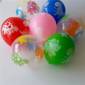 50gab/daudz Caurspīdīgu jauktu krāsu dinozauru balonu 12 collu bērnu rotaļu balons, dzimšanas dienas svinības rotā Ziemassvētku balonu