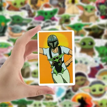 50gab Disney Anime Bērnu Yoda Uzlīmes, Funny Multiplikācijas filmu Ūdensnoturīgas uzlīmes Grafiti Gudrs star wars Uzlīmes Bērniem Rotaļlietas