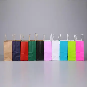 50GAB DIY Daudzfunkciju mīksto krāsu papīra maisiņā 21x15x8cm Festivāls dāvanu maisu Augstas Kvalitātes iepirkumu maisu kraftpapīrs