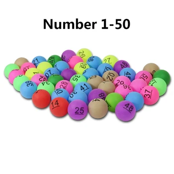 50gab/iepak Krāsains Izklaides Ping Pong Bumbiņas Ar Numuru Galda Tenisa Bumbiņu, Lai Loterijas Spēle Sludinājumu