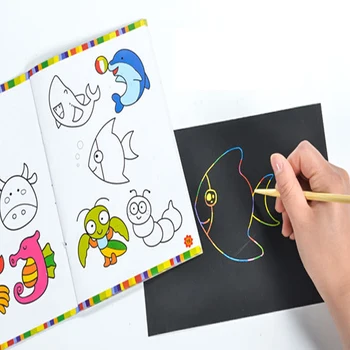 50gab/komplekts Magic Krāsains Zīmējums Valdes Varavīksnes Scratch Papīra DIY Zīmēšanas Rotaļlietas Skrāpējas Glezna Bērnu Rotaļlieta Krāsošana Nulles Rotaļlietas