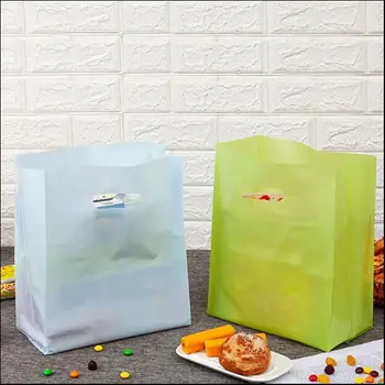 50gab Krāsains Plastmasas Maisiņā Ar Rokturi Kūka Iepakojuma Maisiņi Mazie Konfektes, Uzkodas Uzglabāšanas Soma Pārtikas pakas Soma