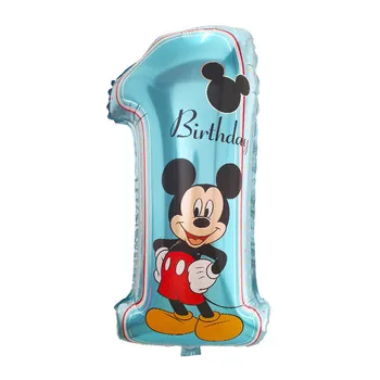 50gab Mickey Minnie Skaits 1 Dzimšanas dienas Folija Baloni Hēlija laimes Dzimšanas dienā, Kāzu Dekorēšana Globos Bērnu Duša Puse Supplies