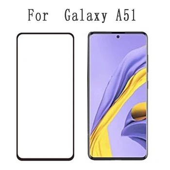 50gab Pilna GlueTempered Stikla Samsung Galaxy A51 A71 A91 A70S A50S M10S Pilnībā Segtu Ekrāna Aizsargs Aizsardzības Plēves Stikla