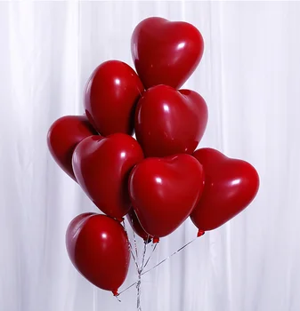 50gab Rubīna Sarkanā Lateksa Baloni Mīlestību Sirdī Piepūšamās Gaisa Hēlija Balonu Valentīna Diena, Laulības, Kāzu Dekori