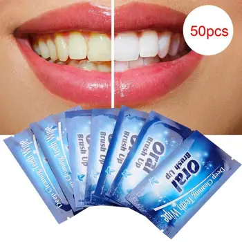 50gab Zobu Tīrīšanas Salvetes Mutvārdu atsvaidzināt Zobu Tīru Zobu Tīrīšanu, Audumu Zobu Tīrīšanas Balināšanas Līdzeklis Mutes Dziļā Tīrīšana