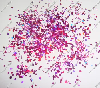 50gram x Sajauc Lāzera Violeta(Spīguļi, Līstes+Dimanta+Sešstūri) Paillette Spangles Formu DIY Nail Art Apdares&Glitter Amatniecības