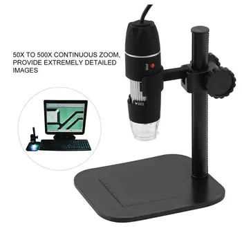 50X līdz 500 X USB LED Digitālā Elektroniskā Mikroskopa Lupa Fotokameras Melnās Praktiski Kamera Mikroskopu Endoskopu Lupa