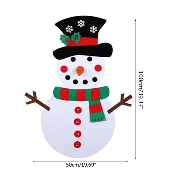 50x100cm DIY Filca Sniegavīru Bērniem Rotaļlietas Bērniem Bērnudārzā Amatniecības Priecīgus Ziemassvētkus Apdare Izglītības Rotaļlietas