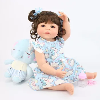 55cm Pilna Silikona Vinila Ķermeņa Atdzimis Bērnu Lelle Rotaļlietu Meitene Bonecas Jaundzimušo Princesi Bērnu Bebe Pelde Rotaļlietu Dzimšanas dienas Dāvanu Klāt
