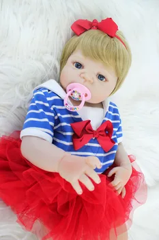 55cm Pilna Ķermeņa Silikona Atdzimis Bērnu Lelle, Rotaļlieta, Jauki Vinila Jaundzimušo Princesi Toddler Bērniem Meitene Bonecas Kā Dzīvs Bebe Pelde Rotaļlietas