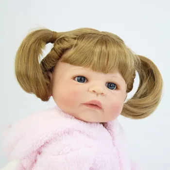 57CM Pilna Silikona Vinila Ķermeņa Meitene, Atdzimis Bērnu Lelle Bebe Dzīvs Spilgti Pelde Rotaļlietas Dzimšanas dienas Dāvanu Princese Blonda Lelle Toddler