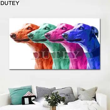 5D dimanta glezniecības mākslas pop art audekls gleznošanai suns dzīvnieku, eļļas glezna mūsdienu krāsains sienas mākslinieks mājas apdare dāvanu hyy