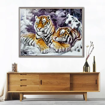 5D Dimanta Krāsošana Dzīvnieku Rokdarbi Diy Dimanta Izšuvumi Tiger Pilnu Kvadrātveida/Kārtas Urbt Mozaīkas Cross Stitch Dāvanu, Mājas Dekoru