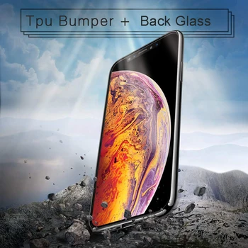 5D Ekrāna Aizsargs, Rūdīts Stikls Lietā Par iPhone Xs Max Xr X 8 7 6 6S Luksusa Spīdīgu Aizmugurējo Vāciņu Priekš iPhone 12 11 Pro Capinhas