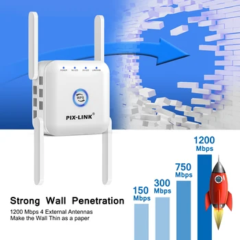 5G WiFi Repeater WiFi Pastiprinātājam 5Ghz WiFi Ilgi Diapazona Paplašinātājs 1200M Bezvadu Wi Fi Pastiprinātājs, Mājas Wi-Fi Internets Signāla Pastiprinātājs