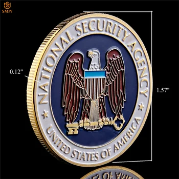 5gab ASV, Vašingtonā.D.C Tauta Drošības Aģentūru, ASV Brīvības Eagle Gold Plated Metāla Izaicinājums Monētu Mākslas Dāvanu Kolekcija
