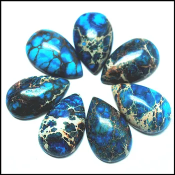 5gab dabas zilā imperial jasperr akmens cabochons dabas pērles kabīnes nav caurumu 24x15mm 20x30mm vairumtirdzniecības pērlītēm