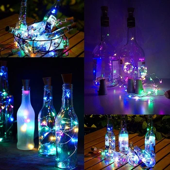 5gab/daudz 10leds 20leds Saules Powered Stikla Vīna Pudele LED String Light Korķis Formas Ziemassvētku Puse Apdares Gaismas Lampas