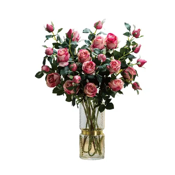 5gab/Daudz Mākslīgo ziedu viena filiāle bulgārijas zīda rožu Eiropas mājas apdare kāzu dekori DIY viltus ziedu sienas