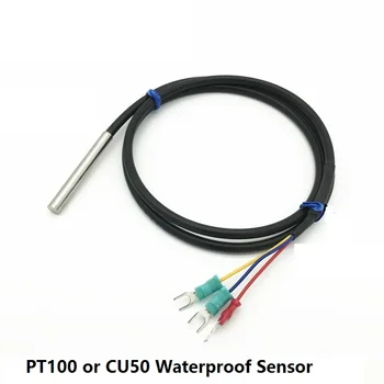 5gab/daudz PTA PT100 vai VV 50 5 * 50mm 3-vadu temperatūras sensora zondi ar kabeli no -50 līdz 150 grādu ūdensizturīgs