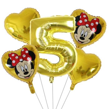 5gab Mickey Minnie Sirds Peli Balonu 30inch Numuru Lateksa Baloni, Bērnu Dušas 1 2 3 4 5 6st Dzimšanas dienas svinības Karikatūra Apdare