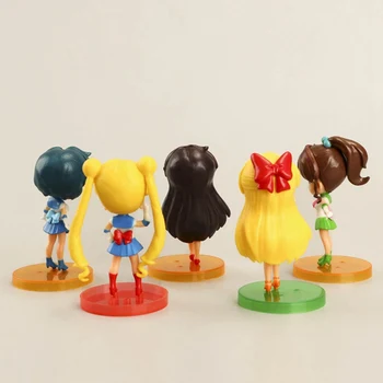 5gab/Set Sailor Moon Skaitļi Tsukino Usagi Anime Sailor PVC Modeli, Lelles, Rotaļlietas Radošā Kolekcija Dāvanu Bērniem