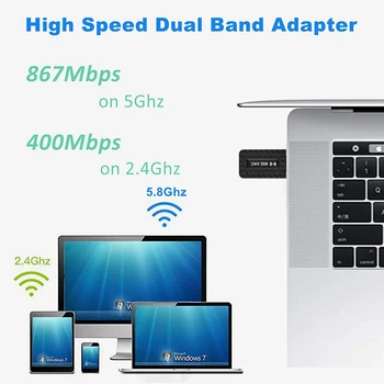 5Ghz Wifi USB Wifi Adapteri AC 1300Mbps Wi-fi Adapteris USB 3.0 Ethernet Wi Fi Antena Dual Band 2.4 G&5G Wifi Moduli, DATORU, Klēpjdatoru