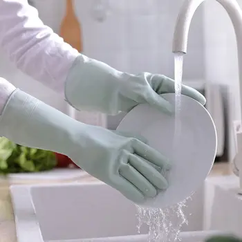 5pair Ūdensizturīgs neslīdoša Trauku Mazgāšanas Ūdensizturīgs PVC Cimdi, Tīrīšanas Instrumenti, Virtuve Aizsardzības, Darba Drošības Mazgāšanas Cimdi