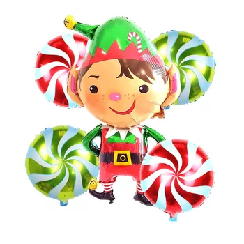 5pc/set Ziemassvētku Balonus Uzstādīt Karikatūra Ziemassvētku Sniegavīrs ELF konfektes Bumbiņas Bērnu Rotaļlietu Ziemassvētki Jaunais Gads Puse, Apdare, Mājas Piederumi